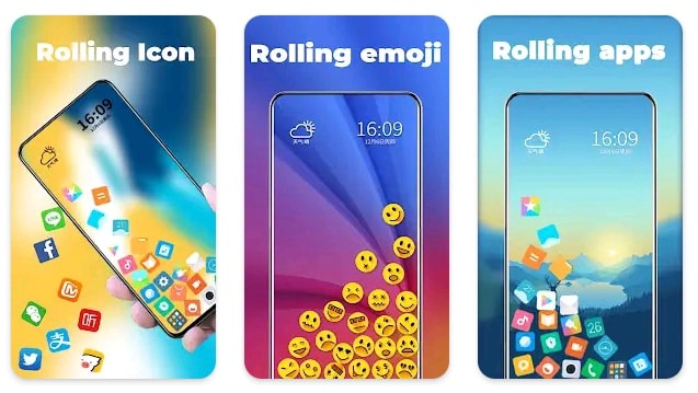 mobile icons rolling
